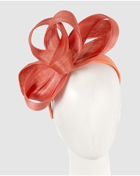 Fillies Collection - Orange Abaca Loops Racing Fascinator