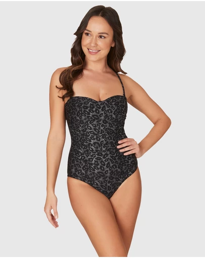 Nip Tuck Swim - Leopard Foil Colette Bandeau One Piece Swimsuit
