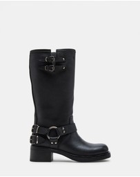 Steve Madden - Astor Black Leather Boots