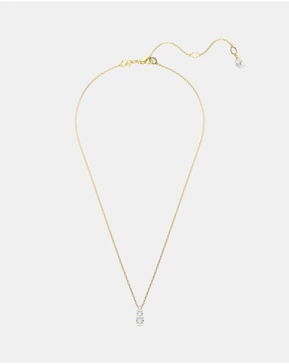 Swarovski - Stilla Attract Pendant, Round Cut, White, Gold-tone-Plated