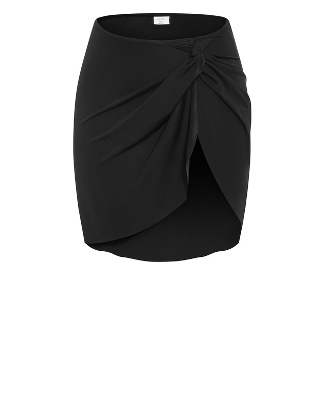 City Chic - Plus size Azores Swim Sarong Skirt - black
