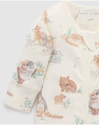 Purebaby - Zip Growsuit & Reversible Bib Set