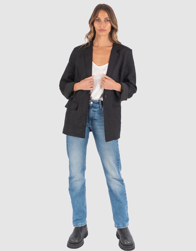 CAMIXA - Jackie Oversized Linen Blazer Jacket