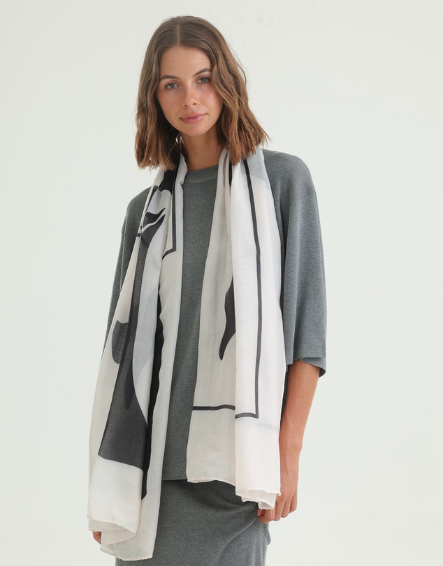 Morgan & Taylor - Olivia Light-Weight Scarf in Black & White