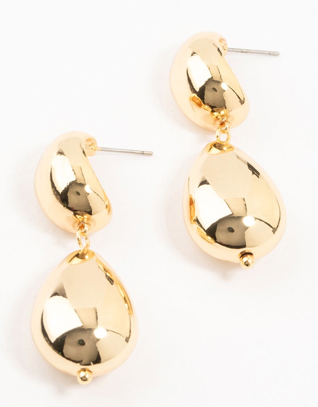 Lovisa - Gold Plated Double Bubble Drop Earrings