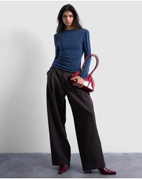 TOPSHOP - Cupro LS Cowl Back Top