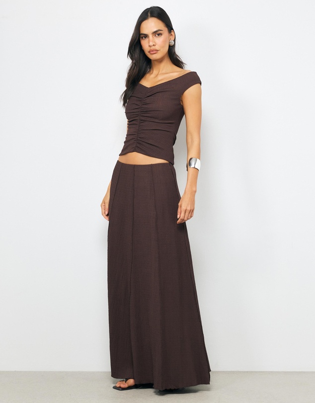 AERE - Bella Off Shoulder Ruched Top