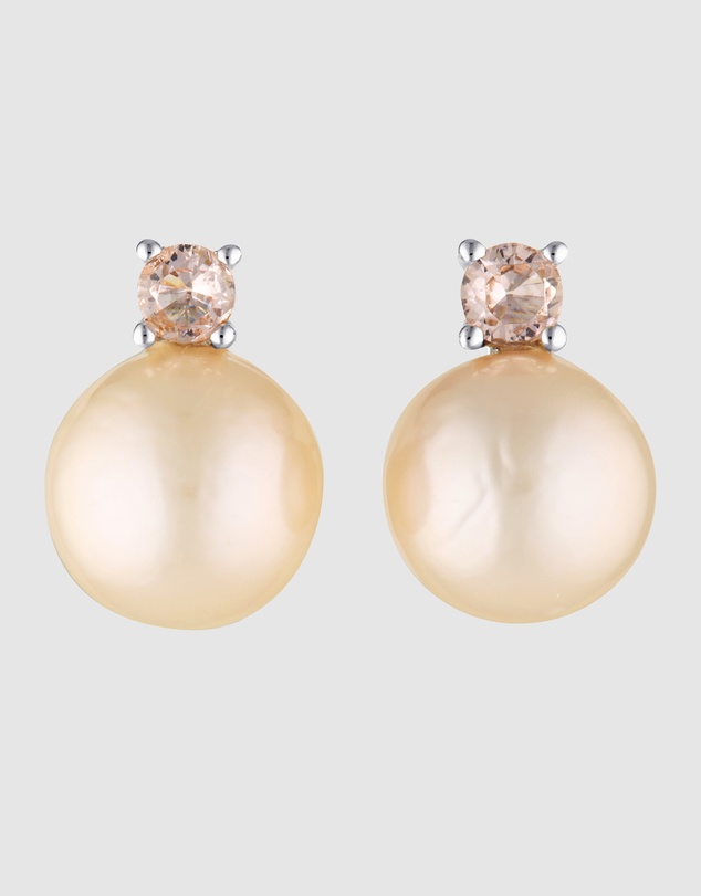 Georgini - Noosa Pink Freshwater Pearl And Morganite Cubic Zirconia Earrings Silver