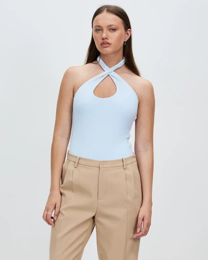 Style Addict - Emily Cross Over Halter Top