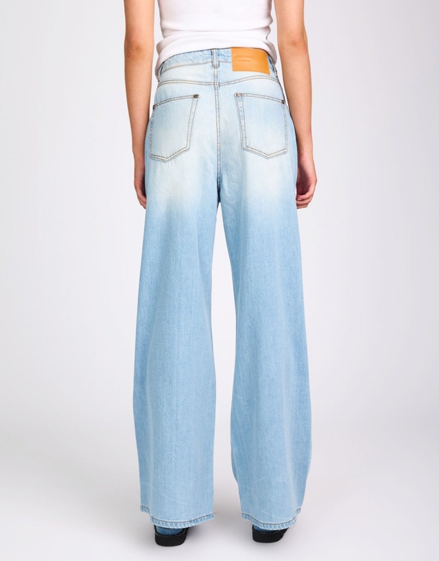 ONE TEASPOON - Love Machines Mid Waist Super Wide Leg Denim Jeans - Cool Blue