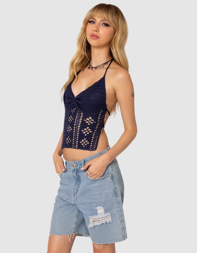 EDIKTED - Jada Open Back Crochet Top