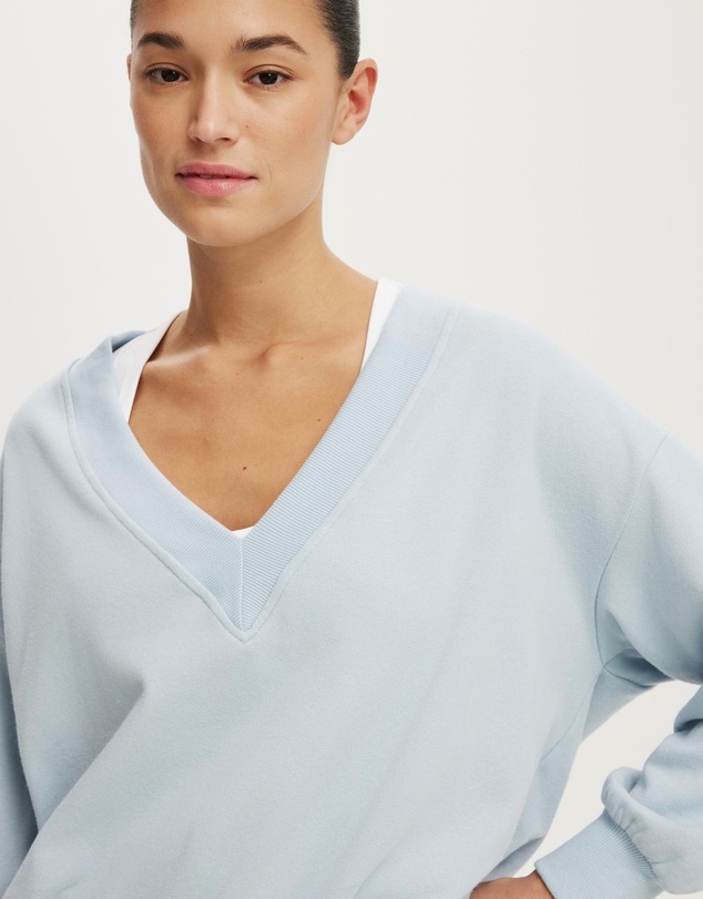Cotton On - V Neck Fleece Sweatshirt