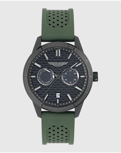 Aston Martin - HDL IP Black Bertelli Green Silicone Strap Watch