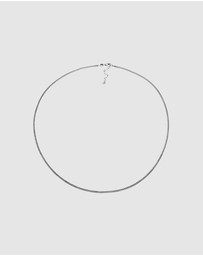 Kuzzoi - ICONIC EXCLUSIVE - Necklace Men Curb Chain Fine Basic Oxidised in 925 Sterling Silver