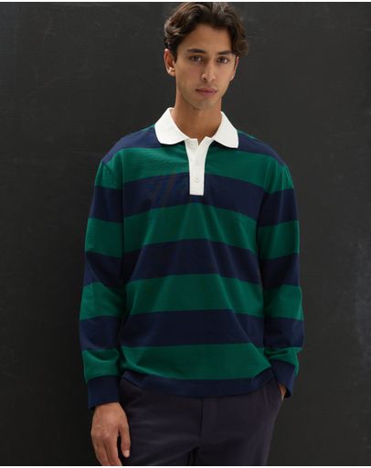 Navy & Green Stripe
