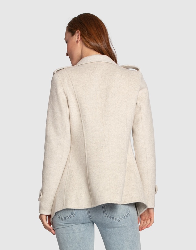Belle & Bloom - Bad Girl Wool Blend Moto Coat - Oat Marle