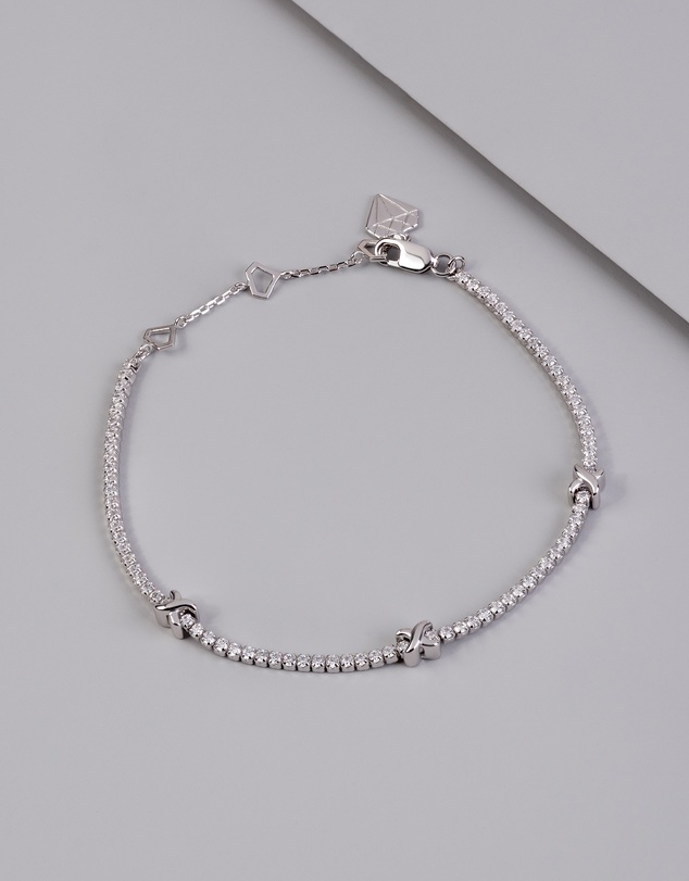 Wanderlust + Co - Pave 925 Sterling Silver Petite Tennis Bracelet