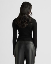 Decjuba - Kendra Crossover Fine Knit Top