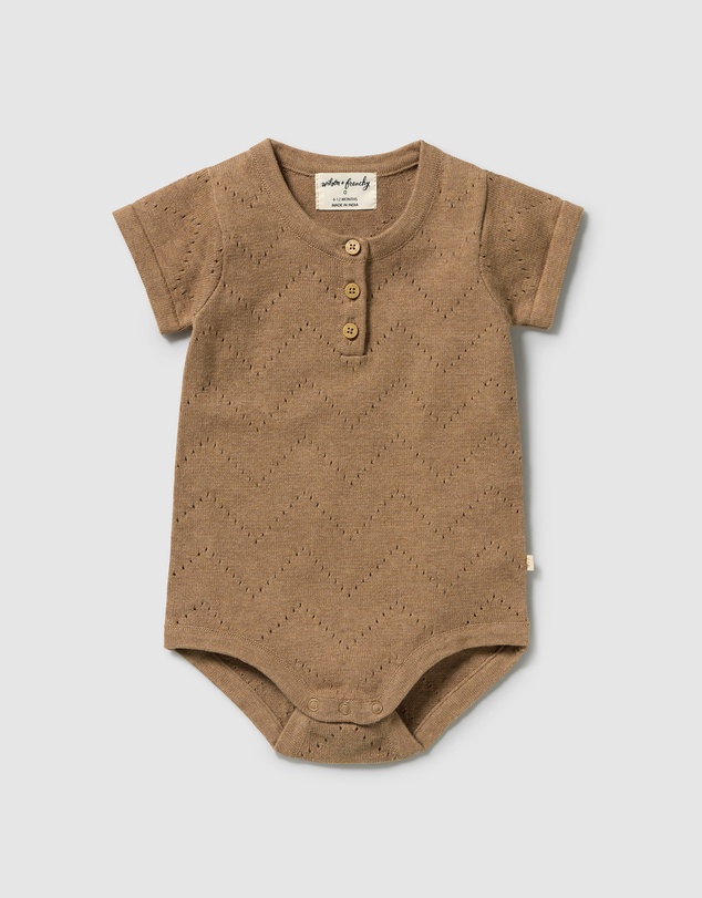 Wilson & Frenchy - Ginger Snap Organic Knitted Pointelle Bodysuit - Babies
