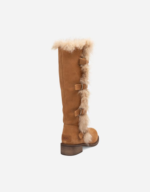 Ozwear Connection Uggs - UGG Fur Trim Buckle Long Boot