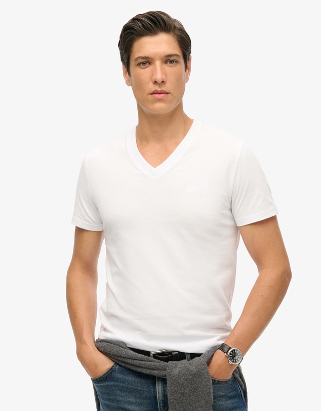 Superdry - Essential Logo Embroidered Vee Slim Fit Tee