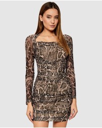 GUESS - Bernardette Long Sleeve Square Neck Dress