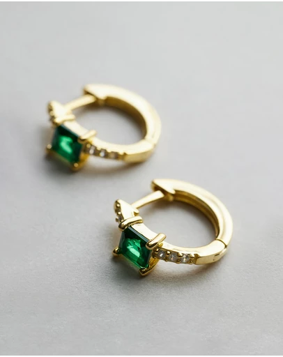 Native Sol - Nikki Emerald Hoops