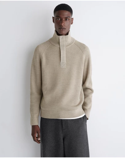 COS - Ribbed Wool Half-Zip Jumper