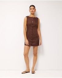 AERE - Kiri Button Through Linen Mini Dress
