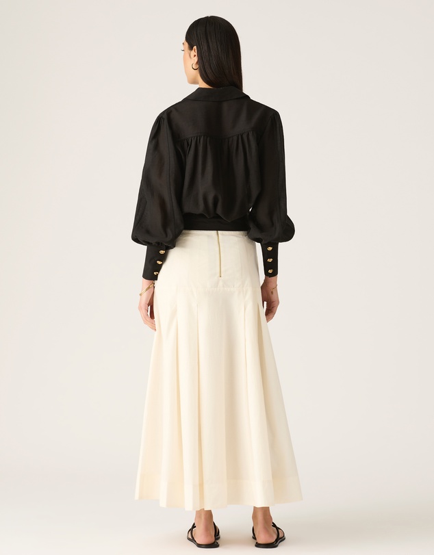 MOS The Label - Lis Embroidery Midi Skirt