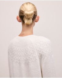 Trenery - Alpaca Merino Cable Yoke Knit in Marshmallow