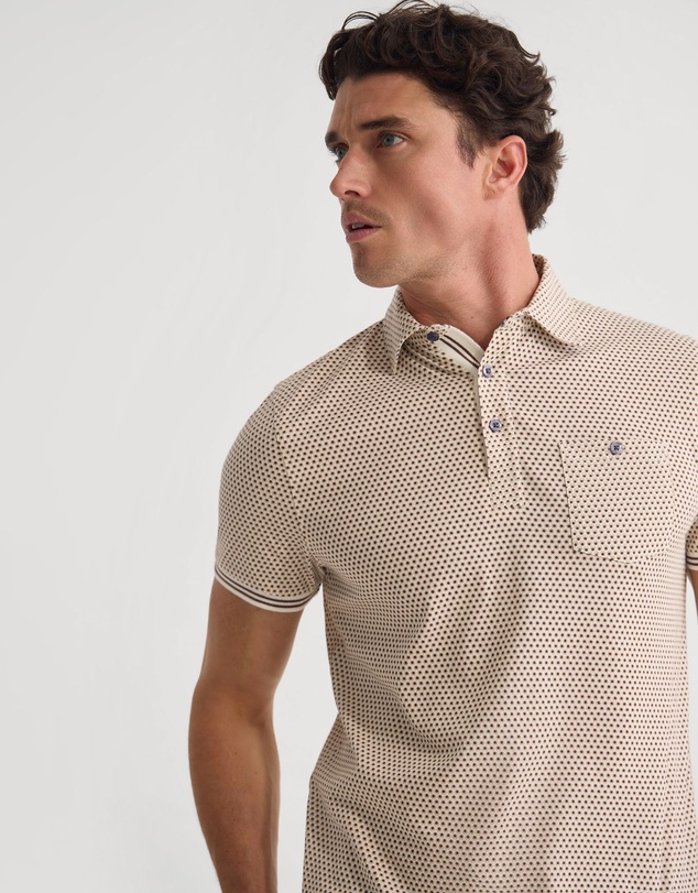 Oxford - Milo Printed Jersey Polo With Pocket