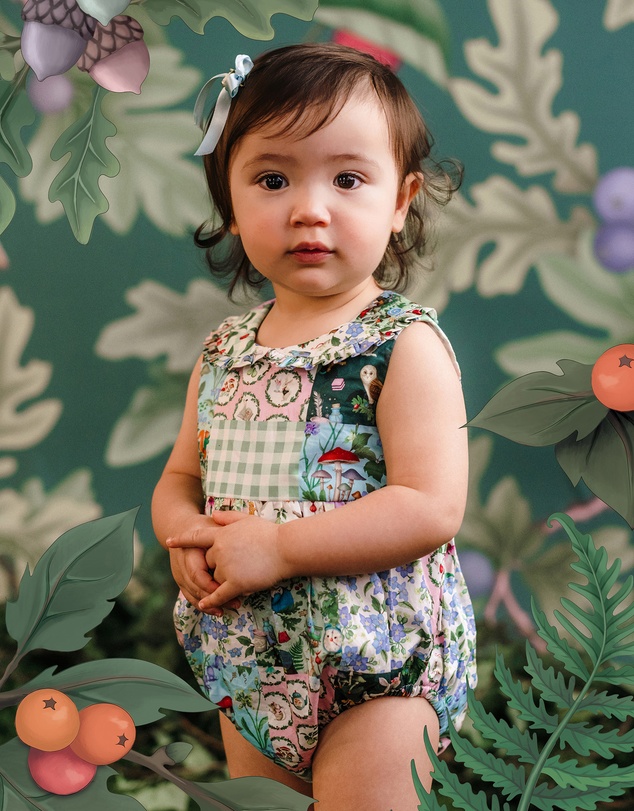 Fleur Harris - 'The Magic Faraway Tree' Pretty Patchwork Romper in Patchwork