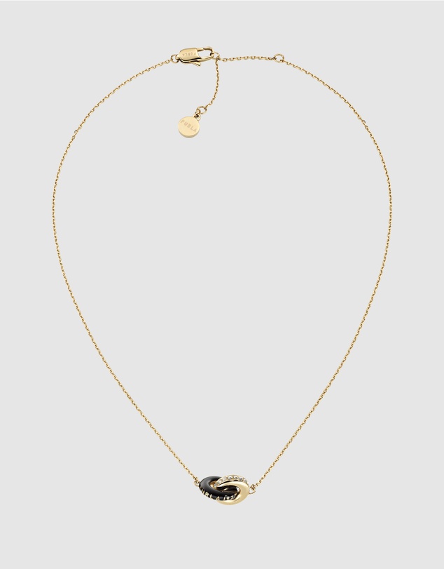 Furla - Furla 1927 Colour Edition Gold-Tone Black Enamel Necklace