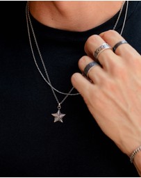 Kuzzoi - ICONIC EXCLUSIVE - Necklace Men's Star Pendant Vintage 925 Sterling Silver