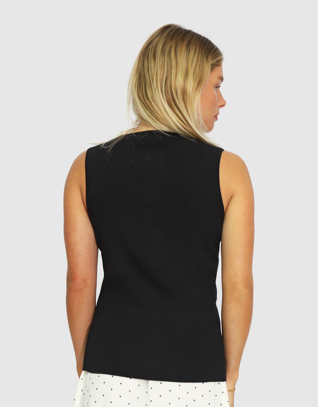 Belle & Bloom - Close To You Ribbed Button Up Sleeveless Vest