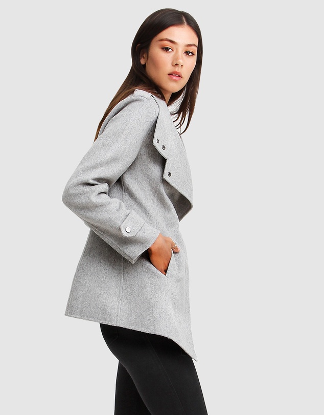 Belle & Bloom - Bad Girl Wool Blend Moto Coat