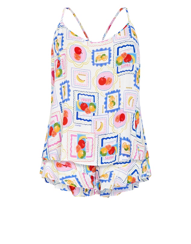 City Chic - Kitty Citrus Print Pyjama Set