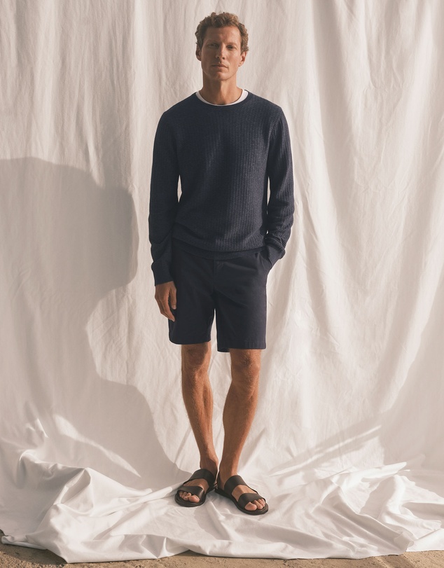 Trenery - Cotton Twill Chino Short in Navy
