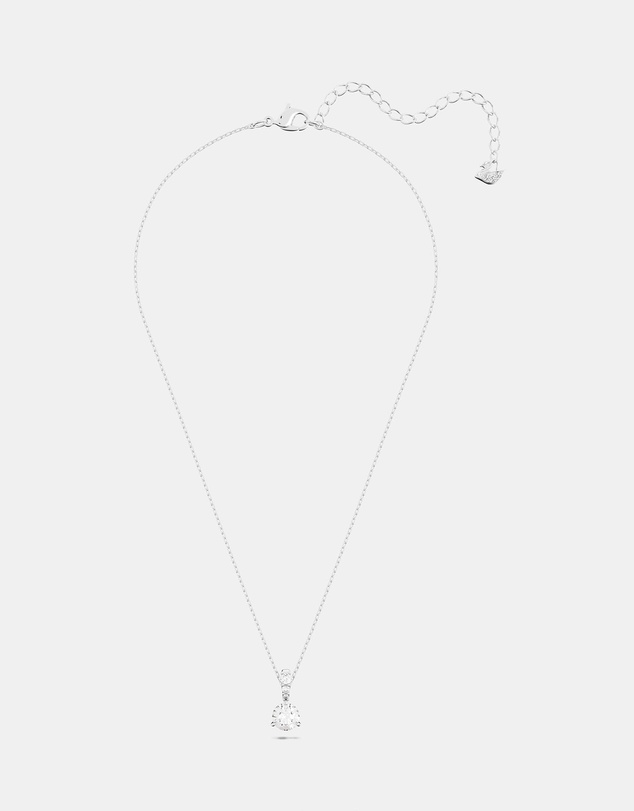 Swarovski - Stilla pendant, Round cut, White, Rhodium plated