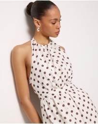 AERE - Tali Linen Cross Back Midi Dress