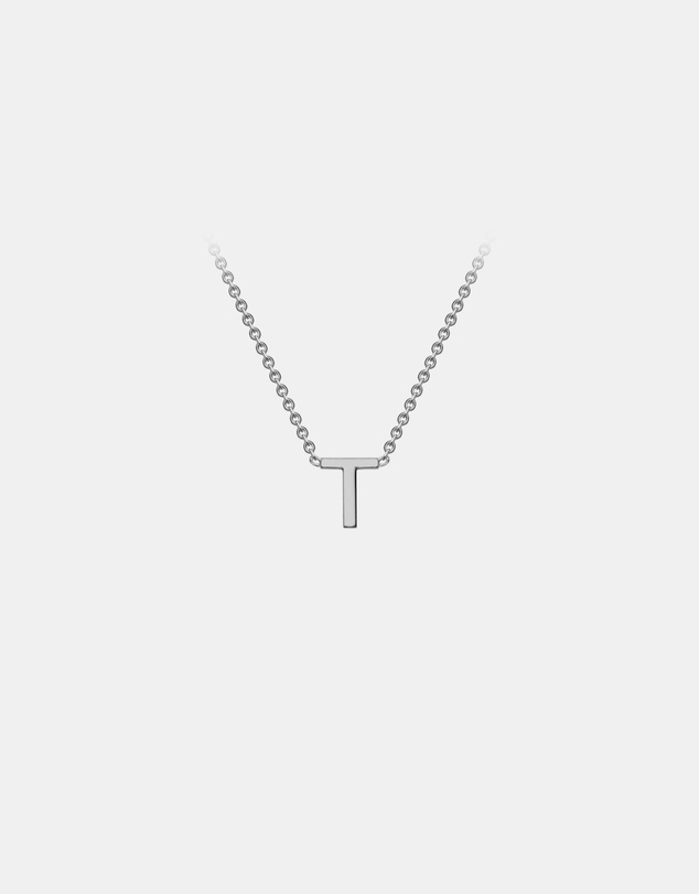 Zoe Olivia - 9K White Gold Initial T Necklace