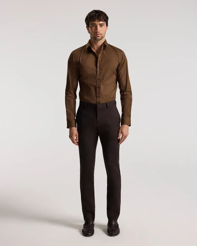 Calibre - Stretch Cotton Poplin Shirt Chestnut