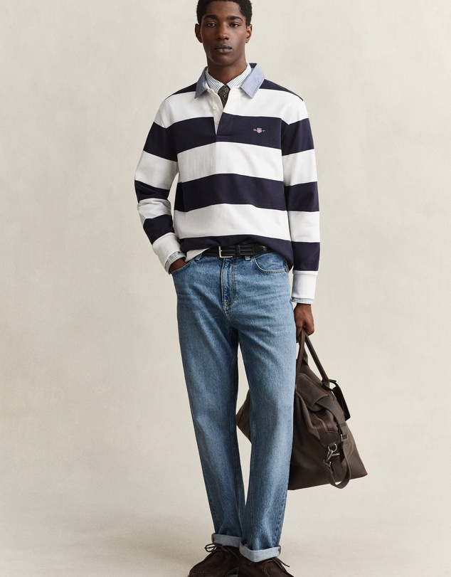Gant - Chambray Collar Striped Heavy Rugger