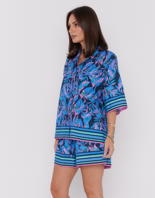 ALEXANDRA - Rise Shirt Navy Floral Print