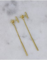 CA Jewellery - Linear Drop Earrings Gold