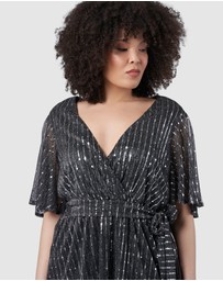 Pink Dusk by Curve Project - Glow Frill Hem Mini Dress