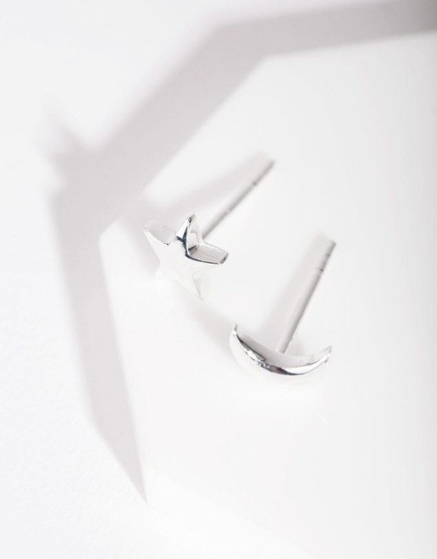Lovisa - Sterling Silver Celestial Mismatch Stud Earrings