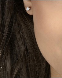 Swarovski - Stilla Attract stud earrings, Round cut, White, Rhodium plated