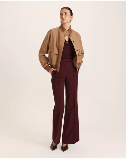 SABA - Coco Wool Ruched Long Sleeve Top